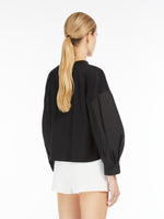 Cotton poplin and jersey boxy T-shirt