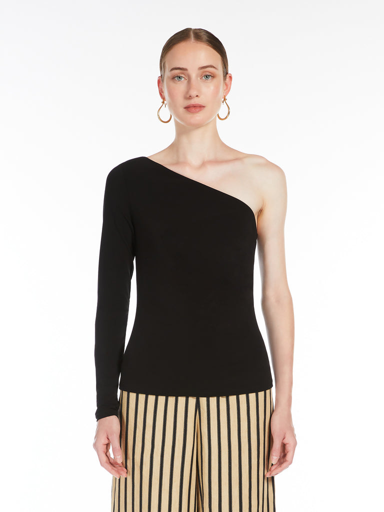 One-shoulder jersey top