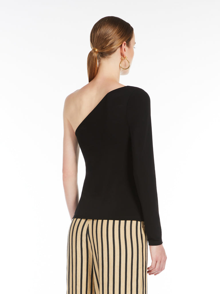 One-shoulder jersey top