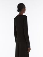 Draped Jersey T-Shirt for Women - Black - Max Mara UAE