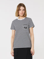 Striped Jersey T-Shirt for Women - Black - Max Mara UAE