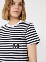 Striped Jersey T-Shirt for Women - Black - Max Mara UAE