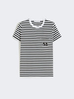 Striped Jersey T-Shirt for Women - Black - Max Mara UAE