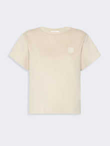 Cotton Jersey Boxy T-Shirt for Women - Stone - Max Mara UAE
