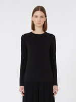 Viscose Mesh T-Shirt for Women - Black - Max Mara UAE