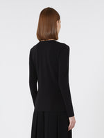 Viscose Mesh T-Shirt for Women - Black - Max Mara UAE