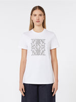 Embroidered Cotton T-Shirt for Women - White - Max Mara UAE