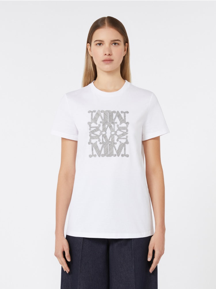 Embroidered cotton T-shirt