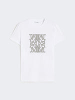 Embroidered Cotton T-Shirt for Women - White - Max Mara UAE