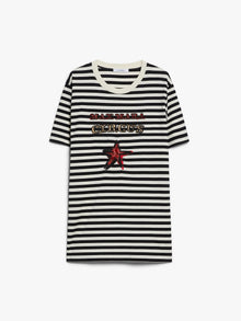Oversized striped cotton T-shirt