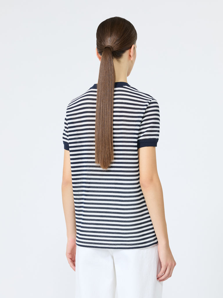 max mara striped cotton mesh t-shirt