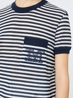 max mara striped cotton mesh t-shirt for women