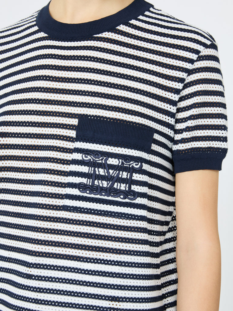 max mara striped cotton mesh t-shirt