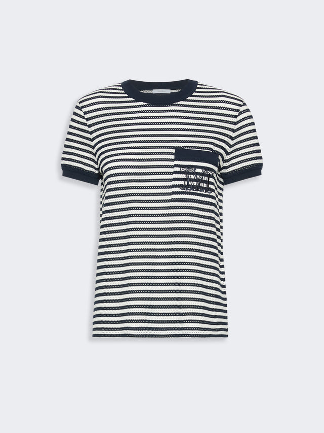 max mara striped cotton mesh t-shirt for women