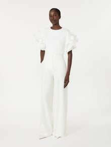 Ruched Jersey T-Shirt for Women - White - Max Mara UAE