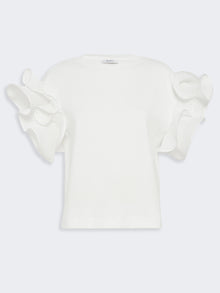 Ruched Jersey T-Shirt for Women - White - Max Mara UAE