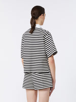 Striped Jersey Shirt for Women - White Black - Max Mara UAE