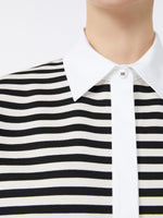 Striped Jersey Shirt for Women - White Black - Max Mara UAE