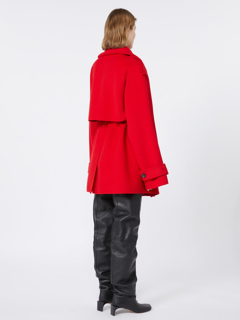 max mara short trench coat in wool - runway