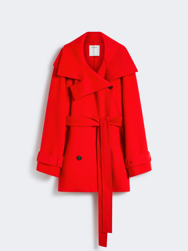 max mara short trench coat in wool - runway