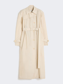 Water-Repellent Cotton Trench Coat for Women - Vanilla - Max Mara UAE