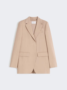 Tailored Wool Blazer With Pleated Back for Women - Beige - Max Mara UAE