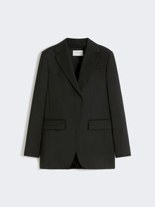 Tailored Wool Blazer With Pleated Back for Women - Black - Max Mara UAE
