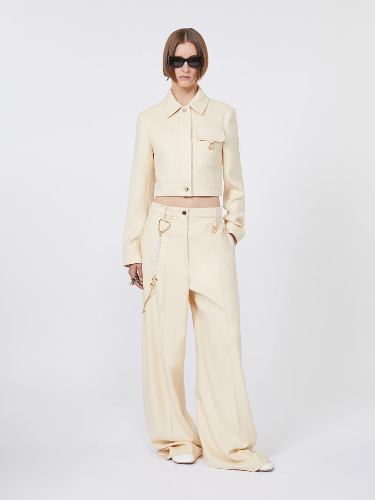 max mara short washed gabardine jacket
