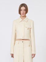 max mara short washed gabardine jacket for women