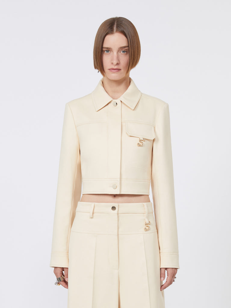 max mara short washed gabardine jacket