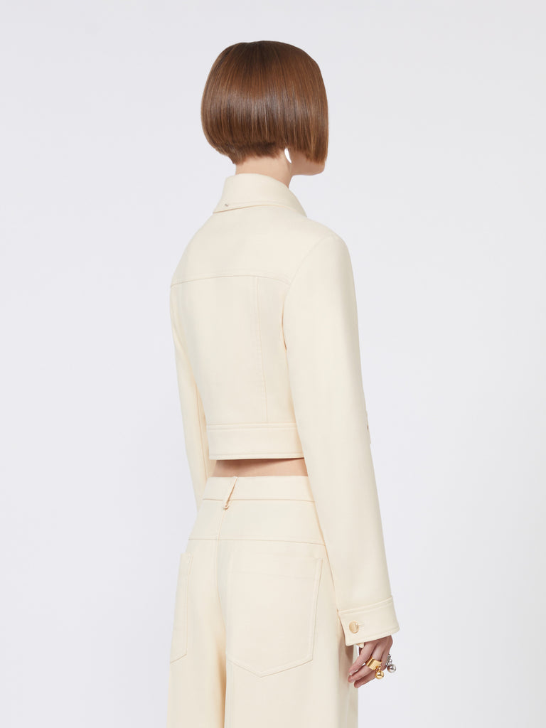 max mara short washed gabardine jacket