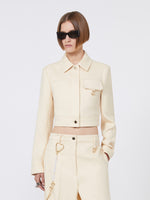 max mara short washed gabardine jacket for women