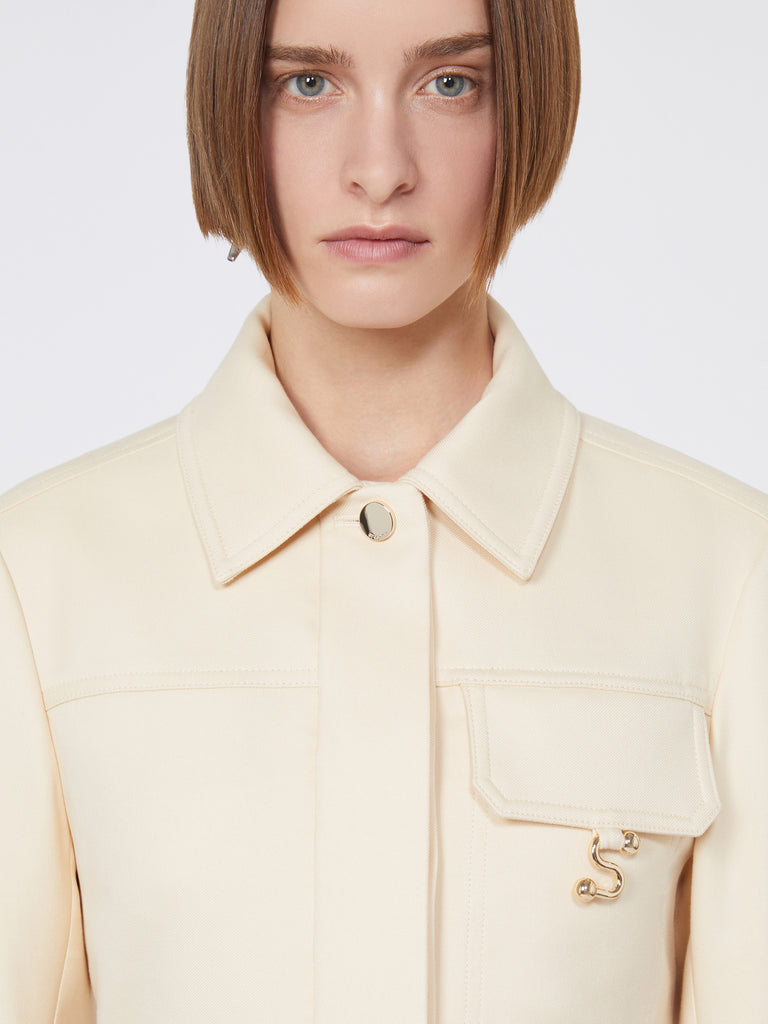max mara short washed gabardine jacket
