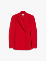 Stretch-Wool Double-Breasted Blazer for Women - Red - Max Mara UAE