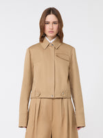 Boxy Cotton Jacket for Women - Biscuit - Max Mara UAE
