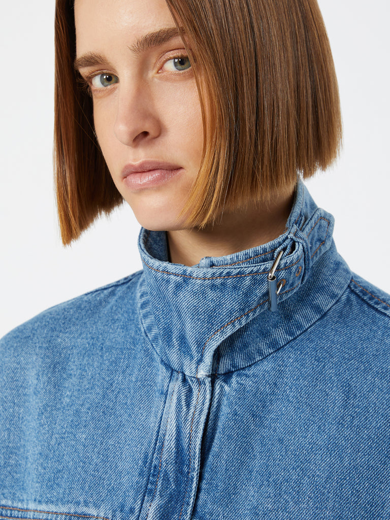 max mara oversized indigo denim bomber jacket