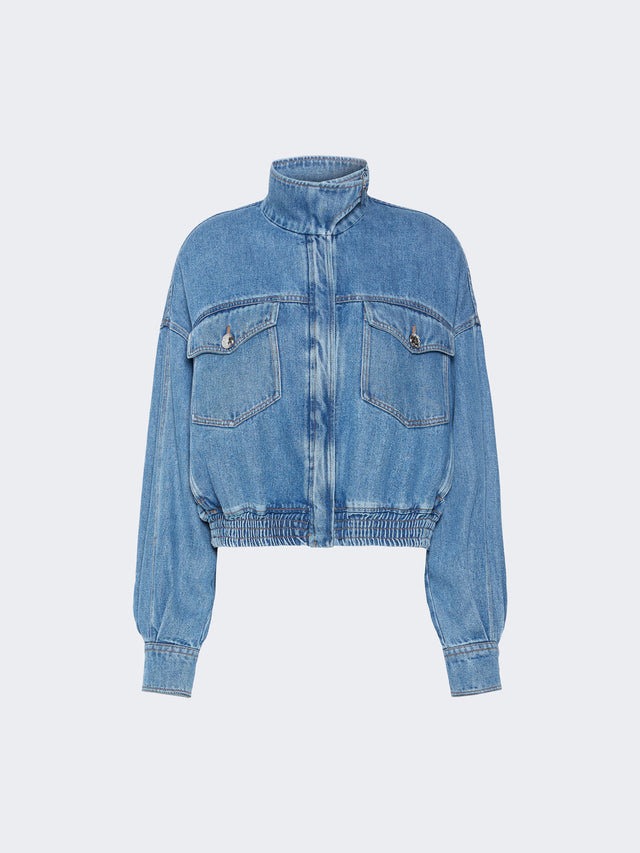 max mara oversized indigo denim bomber jacket for women