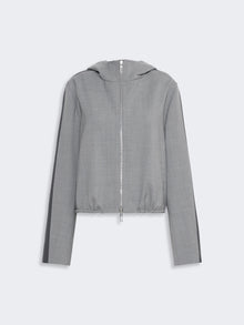 Pure Wool Bomber Jacket for Women - Medium Grey - Max Mara UAE
