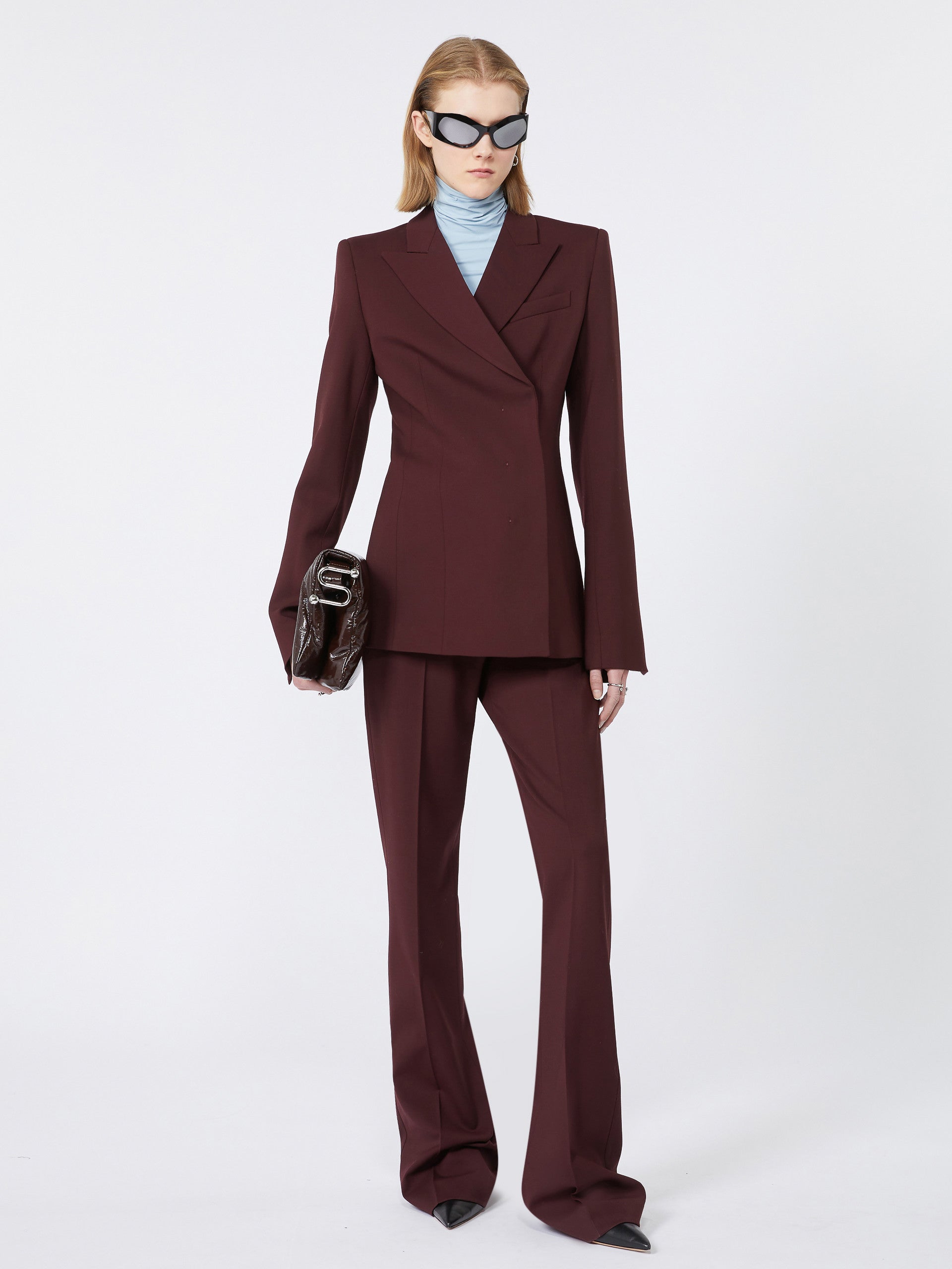 Slim-Fit Gabardine Jacket for Women - Wine-Coloured - Max Mara UAE