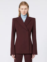 Slim-Fit Gabardine Jacket for Women - Wine-Coloured - Max Mara UAE