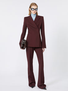 Slim-Fit Gabardine Jacket for Women - Wine-Coloured - Max Mara UAE