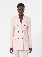 max mara double-breasted natural stretch wool blazer for women