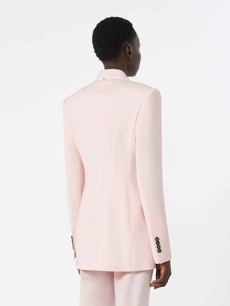 max mara double-breasted natural stretch wool blazer