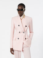 max mara double-breasted natural stretch wool blazer for women