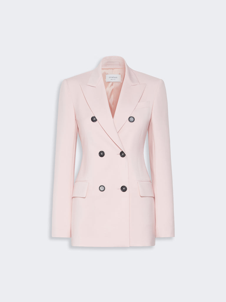 max mara double-breasted natural stretch wool blazer
