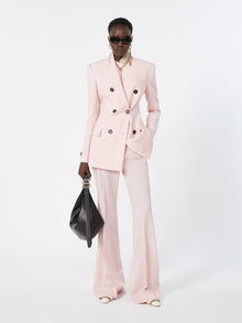 Double-Breasted Natural Stretch Wool Blazer for Women - Antique Rose - Max Mara UAE