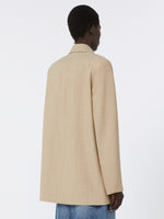 Long Double-Breasted Wool Blazer for Women - Beige Shaded - Max Mara UAE