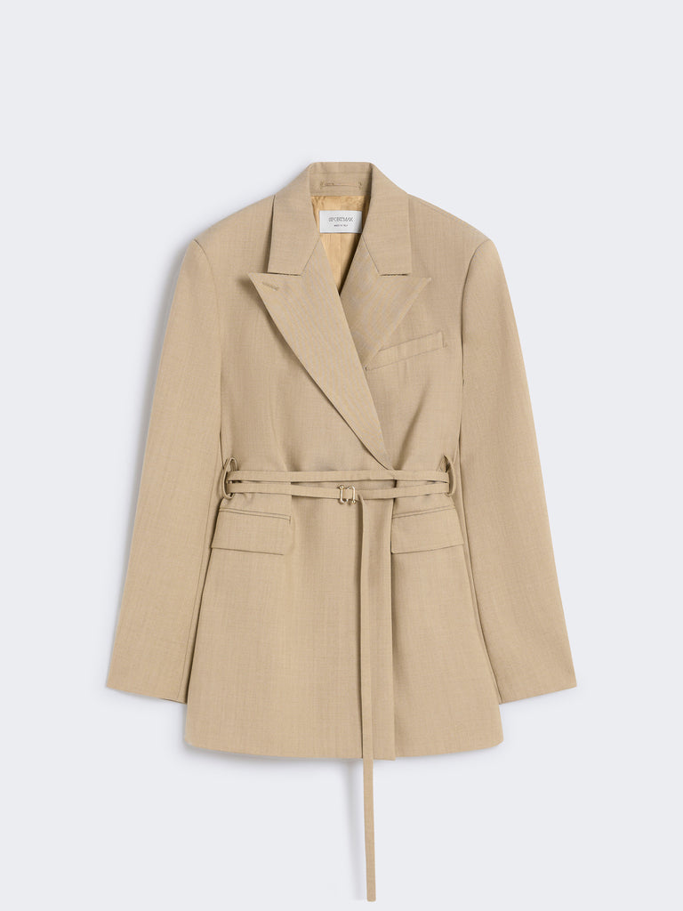 max mara long double-breasted wool blazer