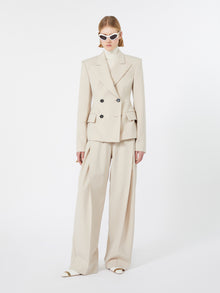 max mara double-breasted stretch wool blazer for women