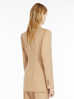 Double-Breasted Stretch Wool Blazer for Women - Beige - Max Mara UAE